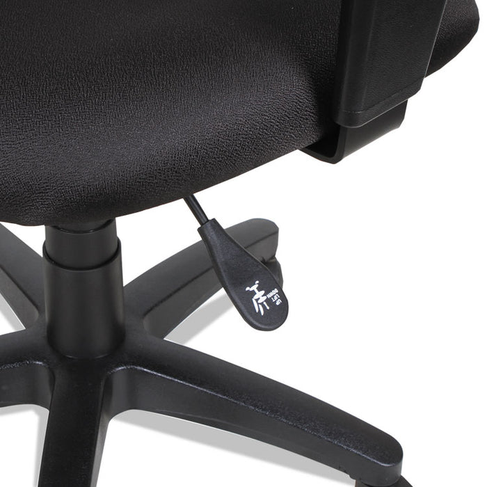 Alera Essentia Series Swivel Task Chair with Adjustable Arms, Supports up to 275 lbs., Black Seat/Black Back, Black Base
