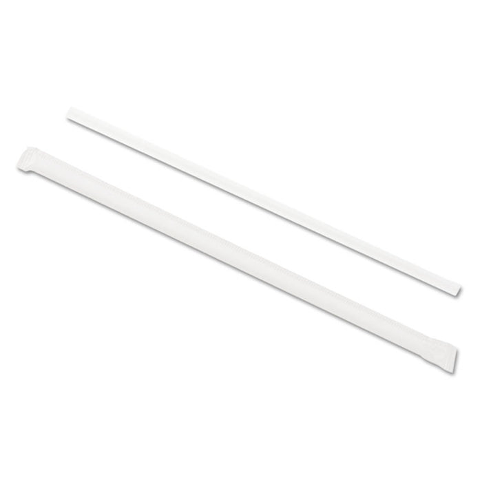 Wrapped Jumbo Straws, 7 3/4", Translucent, 24/Carton