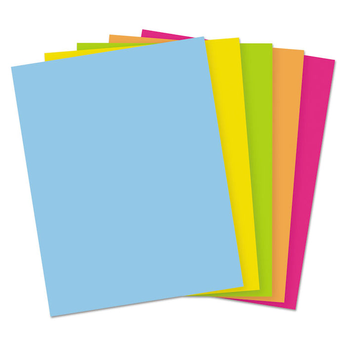 Color Cardstock -"Bright" Assortment, 65lb, 8.5 x 11, Assorted, 250/Pack