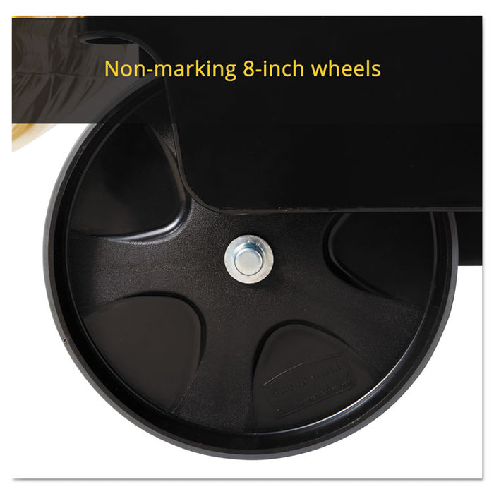 Multi-Shelf Cleaning Cart, Three-Shelf, 20w x 45d x 38.25h, Black