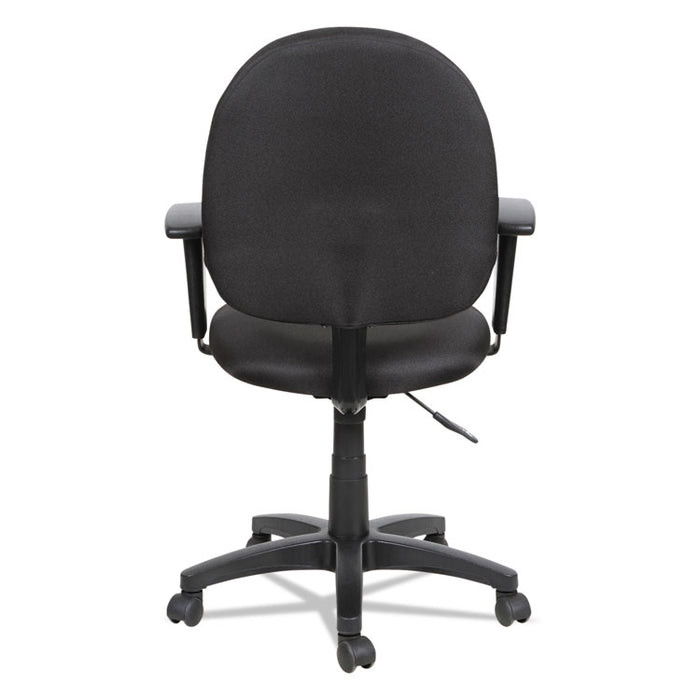 Alera Essentia Series Swivel Task Chair with Adjustable Arms, Supports up to 275 lbs., Black Seat/Black Back, Black Base