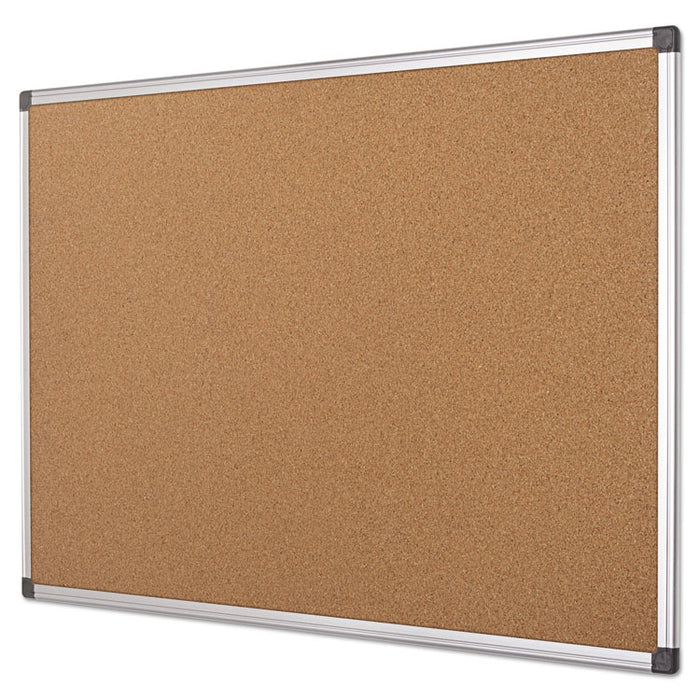 Value Cork Bulletin Board with Aluminum Frame, 24 x 36, Natural