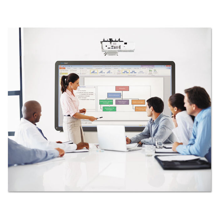 Interactive Magnetic Dry Erase Board, 70 x 52 x 1 1/4, White/Black Frame