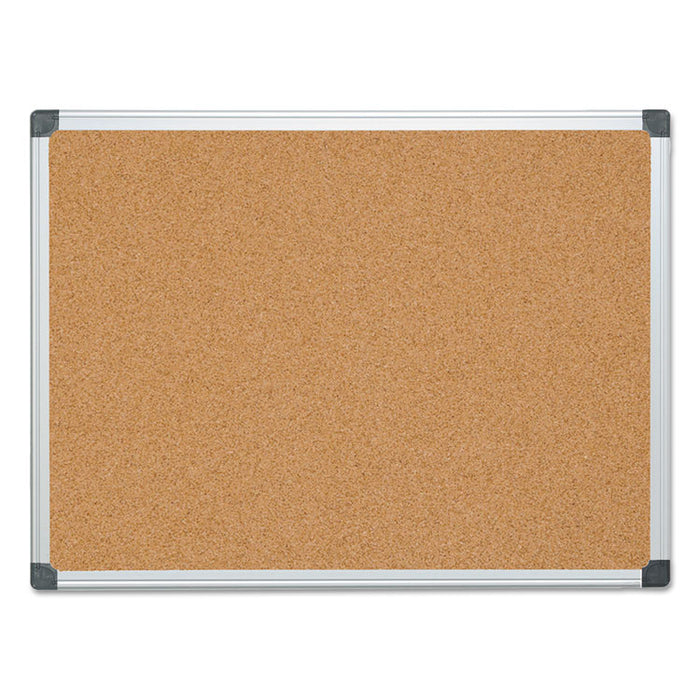 Value Cork Bulletin Board with Aluminum Frame, 36 x 48, Natural
