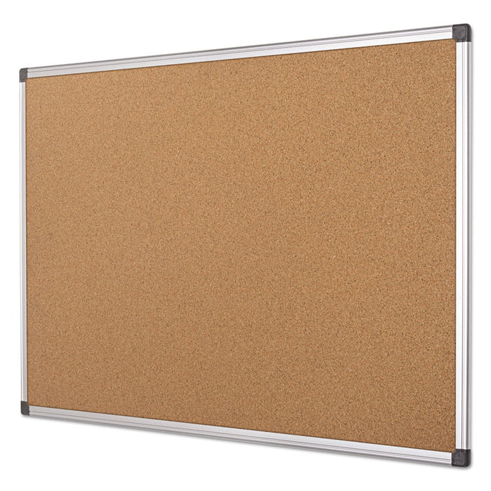 Value Cork Bulletin Board with Aluminum Frame, 36 x 48, Natural