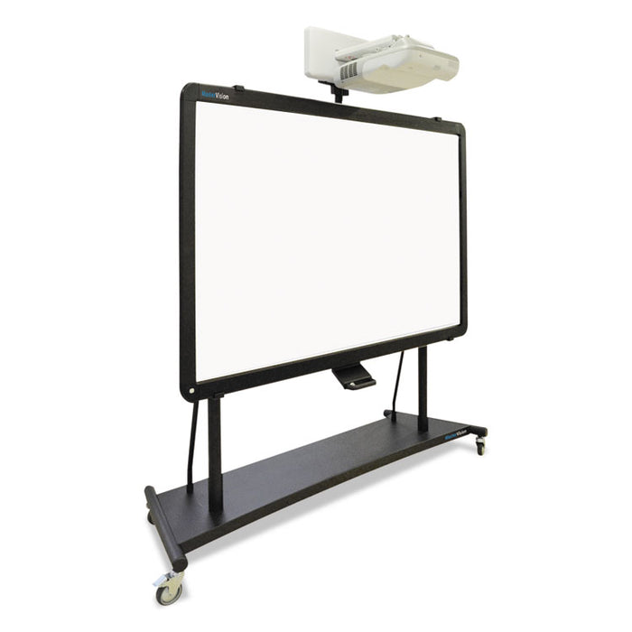 Interactive Board Mobile Stand With Projector Arm, 76w x 26d x 80h, Black