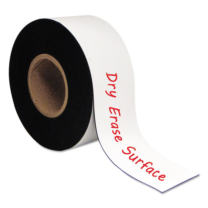 Dry Erase Magnetic Tape Roll, White, 3" x 50 Ft.