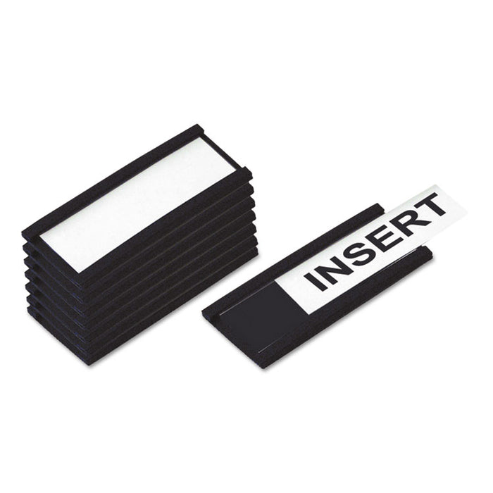 Magnetic Card Holders, 6"w x 1"h, Black, 10/Pack