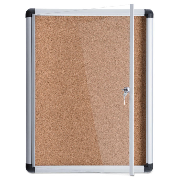 Slim-Line Enclosed Cork Bulletin Board, 28 x 38, Aluminum Case