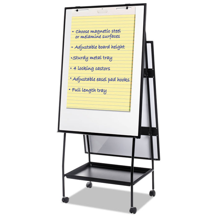 Creation Station Dry Erase Board, 29 1/2 x 74 7/8, Black Frame
