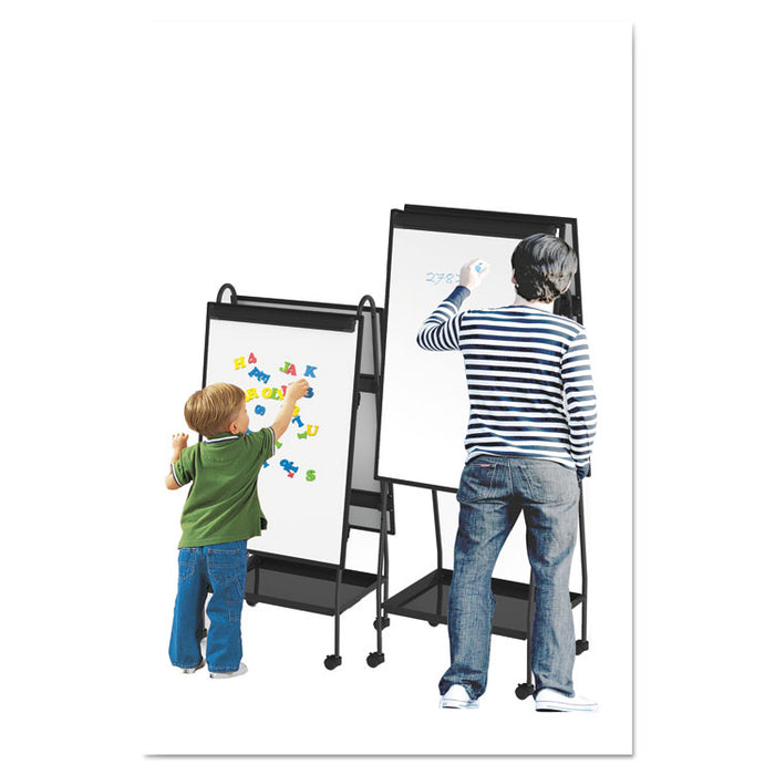 Creation Station Dry Erase Board, 29 1/2 x 74 7/8, Black Frame