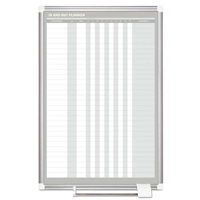 In-Out Magnetic Dry Erase Board, 24x36, Silver Frame