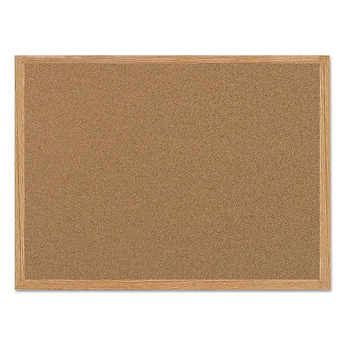 Value Cork Bulletin Board with Oak Frame, 36 x 48, Natural