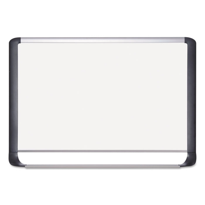 Lacquered steel magnetic dry erase board, 48 x 72, Silver/Black