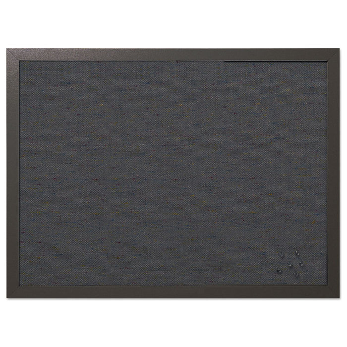 Designer Fabric Bulletin Board, 24 x 18, Black Fabric/Black Frame