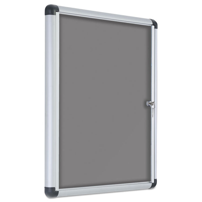 Slim-Line Enclosed Fabric Bulletin Board, 28 x 38, Aluminum Case