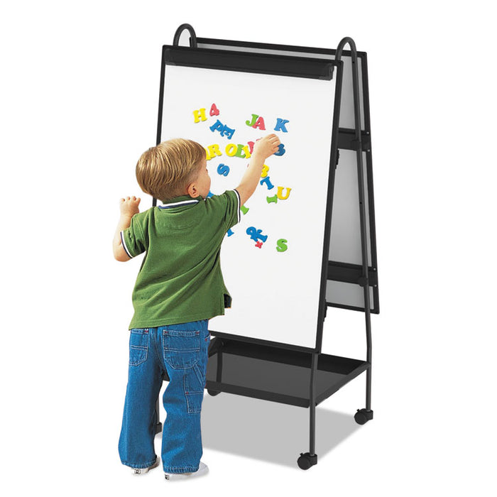 Creation Station Dry Erase Board, 29 1/2 x 74 7/8, Black Frame