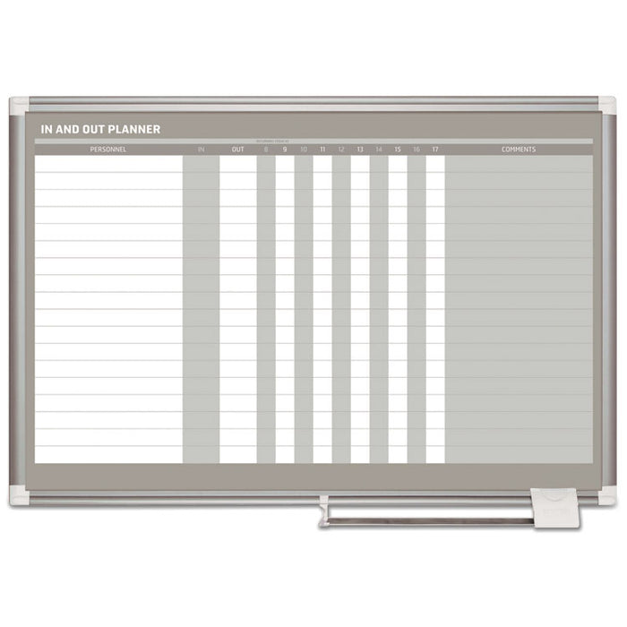 In-Out Magnetic Dry Erase Board, 36x24, Silver Frame