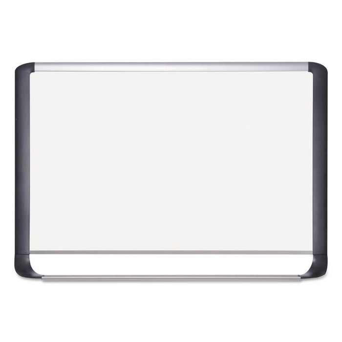 Lacquered steel magnetic dry erase board, 48 x 96, Silver/Black
