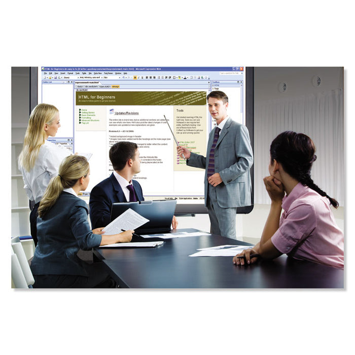 Interactive Magnetic Dry Erase Board, 70 x 52 x 1 1/4, White/Black Frame