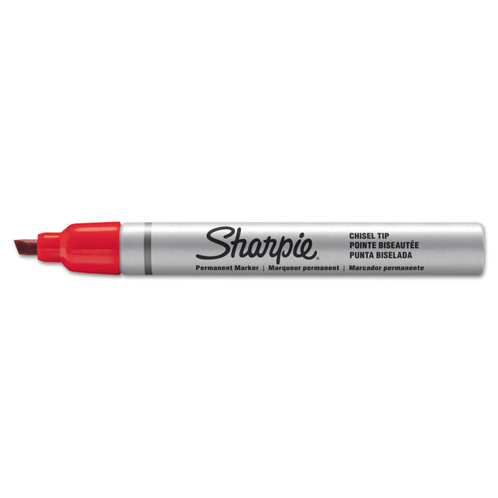 Pro Permanent Marker, Broad Chisel Tip, Red