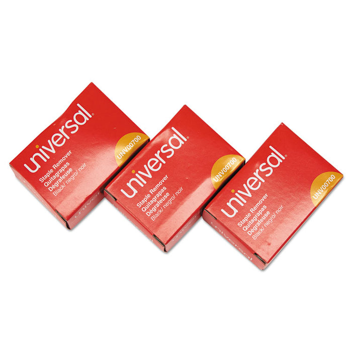 Jaw Style Staple Remover, Black, 3/Pack