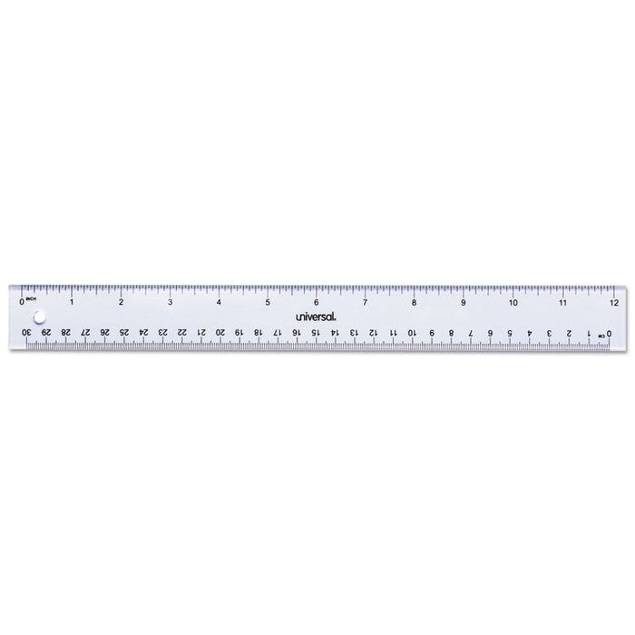 Clear Plastic Ruler, Standard/Metric, 12"