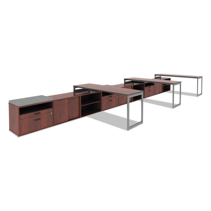Alera Open Office Desk Series Adjustable O-Leg Desk Base, 24" Deep, Silver