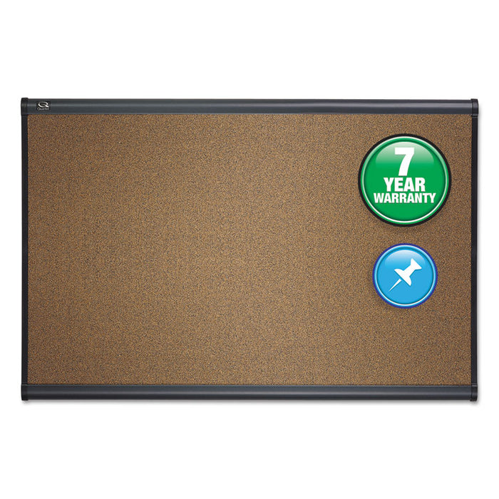 Prestige Bulletin Board, Brown Graphite-Blend Surface, 36 x 24, Aluminum Frame