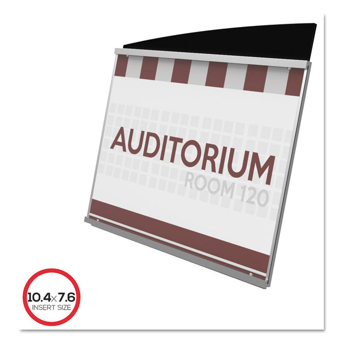 Interior Image Anti-Glare Sign Holder, Landscape, 10 3/8 x 7 5/8 Insert, BK/SR