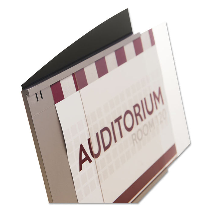 Interior Image Anti-Glare Sign Holder, Landscape, 10 3/8 x 7 5/8 Insert, BK/SR