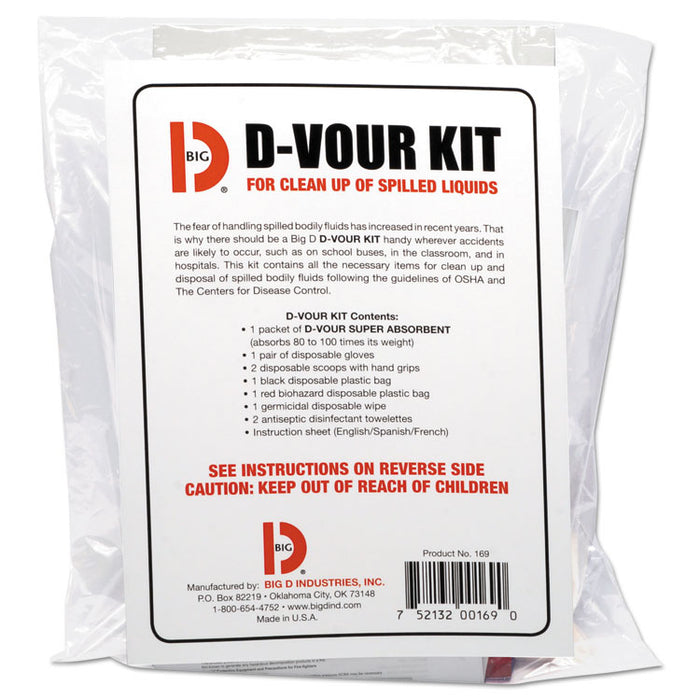 D'vour Clean-up Kit, Powder, All Inclusive Kit, 6/Carton