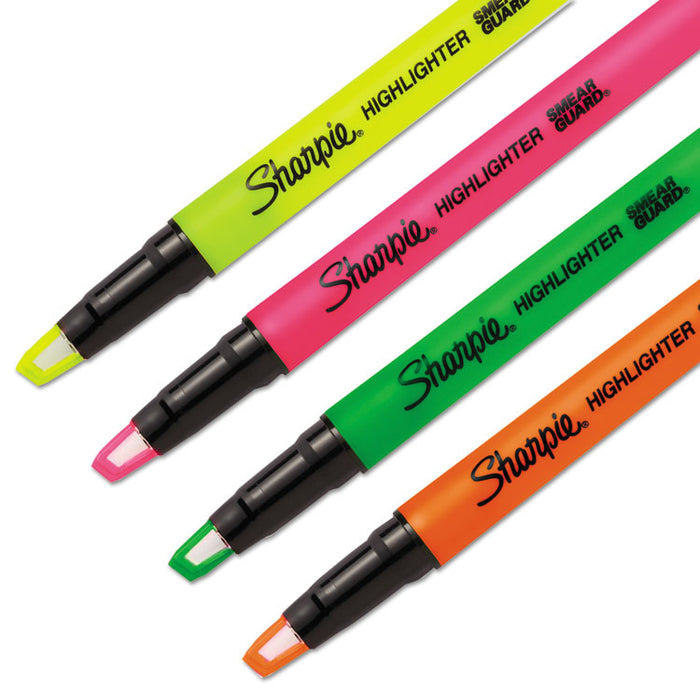 Clearview Pen-Style Highlighter, Chisel Tip, Assorted Colors, 4/Pack