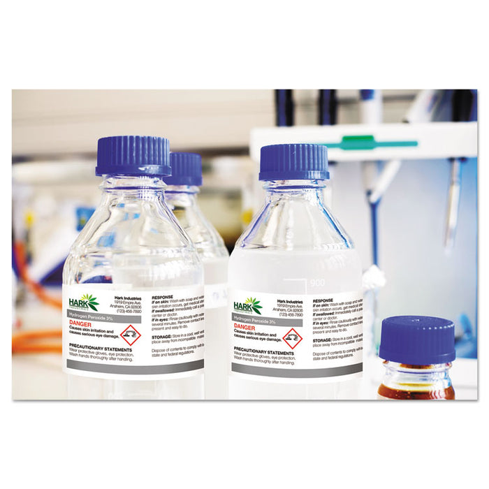 UltraDuty GHS Chemical Waterproof and UV Resistant Labels, 2 x 4, White, 10/Sheet, 50 Sheets/Pack