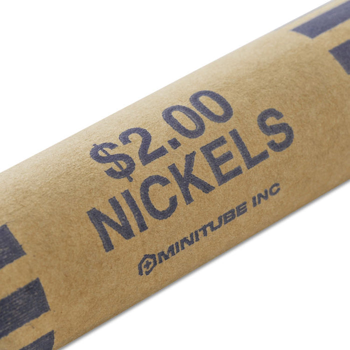 Nested Preformed Coin Wrappers, Nickels, $2.00, Blue, 1000 Wrappers/Box