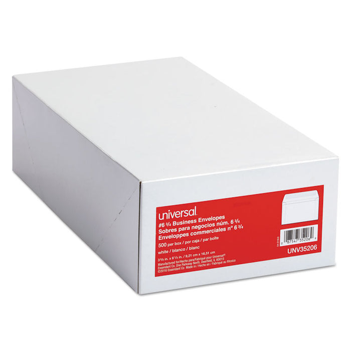 Business Envelope, #6 3/4, Square Flap, Gummed Closure, 3.63 x 6.5, White, 500/Box
