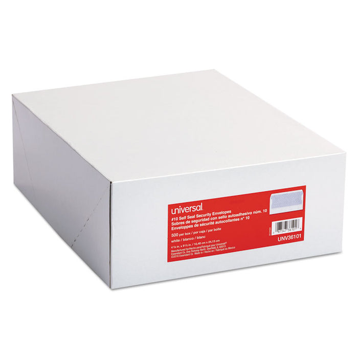 Self-Seal Business Envelope, #10, Square Flap, Self-Adhesive Closure, 4.13 x 9.5, White, 500/Box