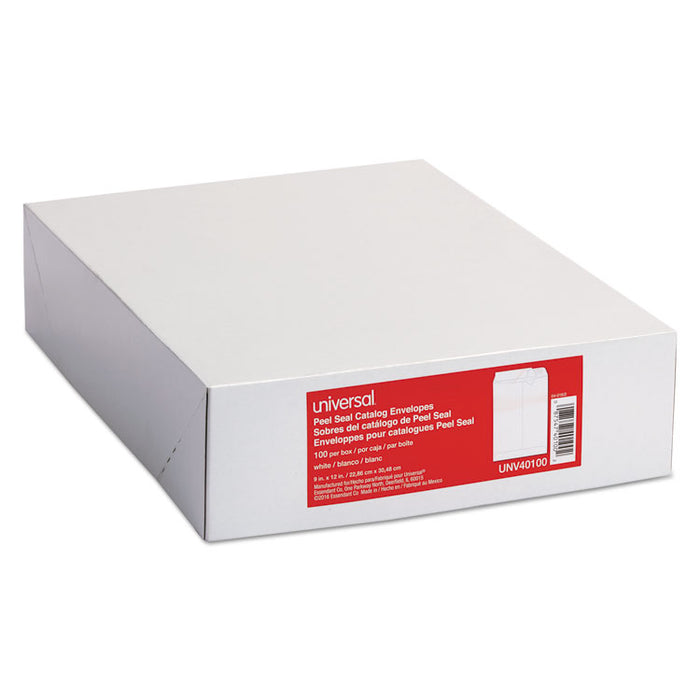 Peel Seal Strip Catalog Envelope, #10 1/2, Square Flap, Self-Adhesive Closure, 9 x 12, White, 100/Box