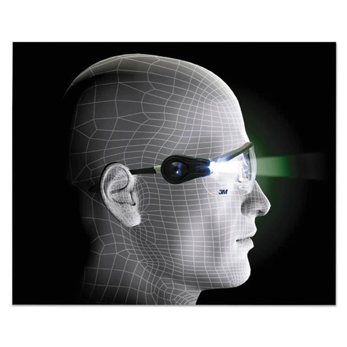 LightVision Safety Glasses w/LED Lights, Clear AntiFog Lens, Gray Frame
