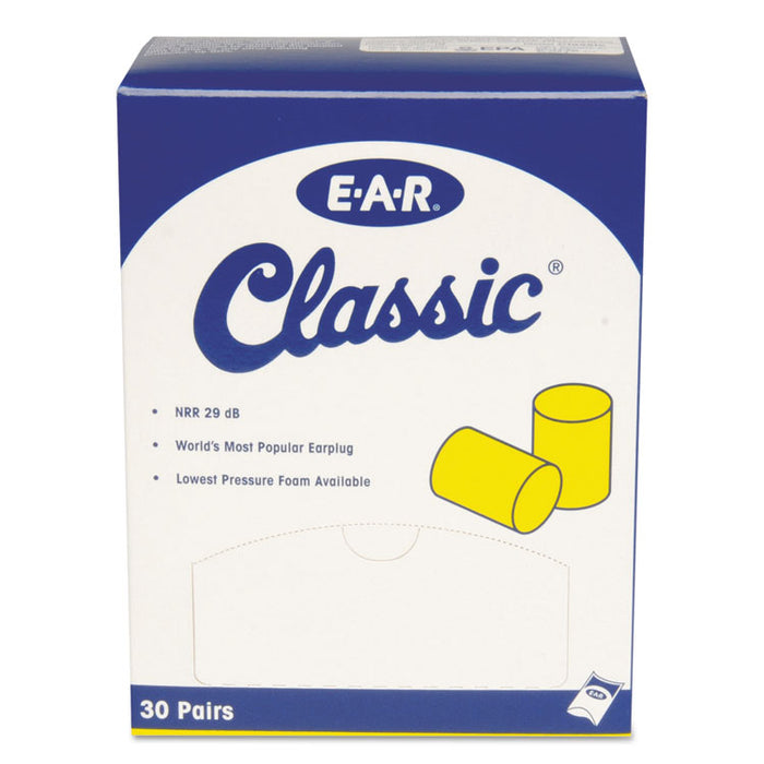 E·A·R Classic Earplugs, Pillow Paks, Uncorded, Foam, Yellow, 30 Pairs