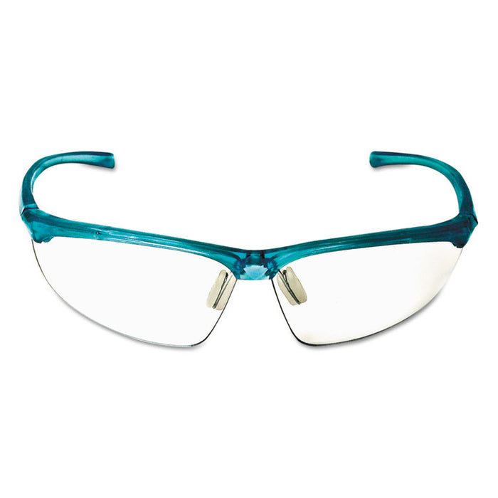 Refine 201 Safety Glasses, Half-frame, Clear AntiFog Lens, Teal Frame