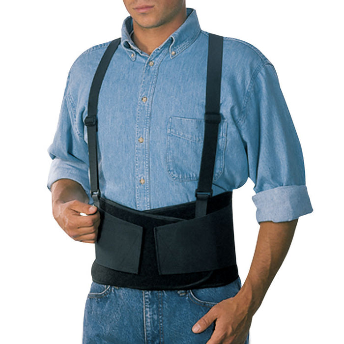 Work Belt with Removable Suspenders, One Size Fits All, Up to 48" Waist Size, Black