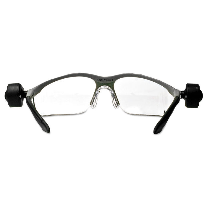 LightVision Safety Glasses w/LED Lights, Clear AntiFog Lens, Gray Frame