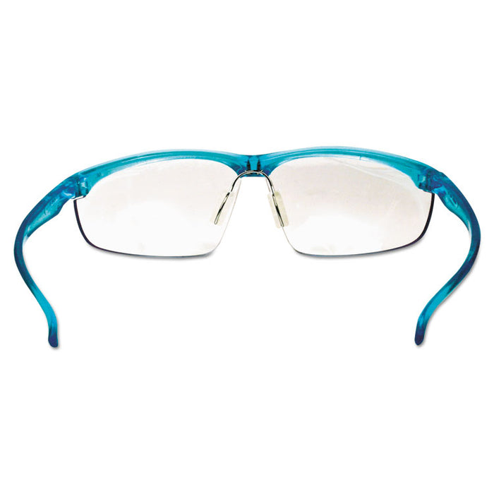 Refine 201 Safety Glasses, Half-frame, Clear AntiFog Lens, Teal Frame