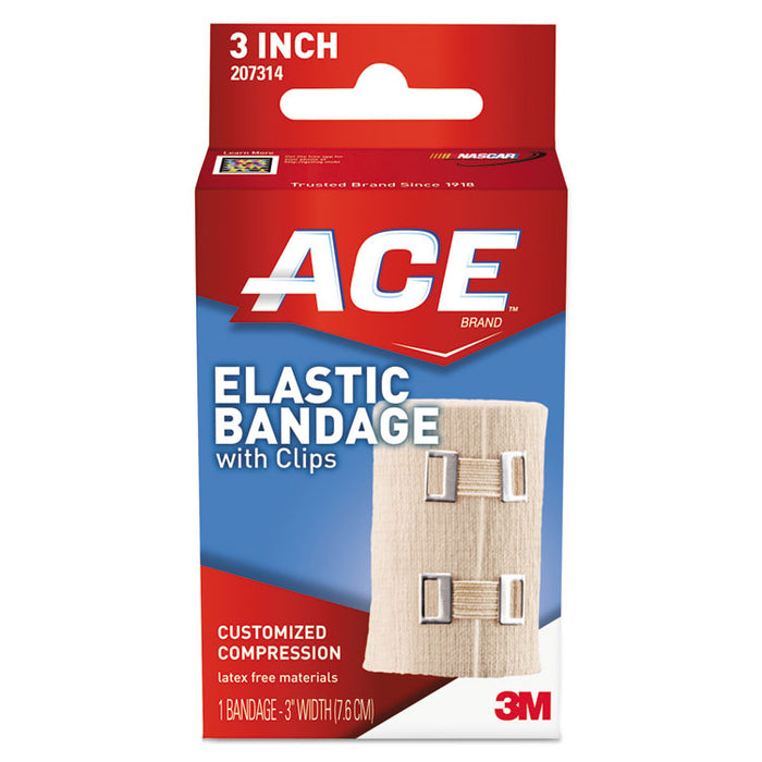 Elastic Bandage with E-Z Clips, 3" x 64"
