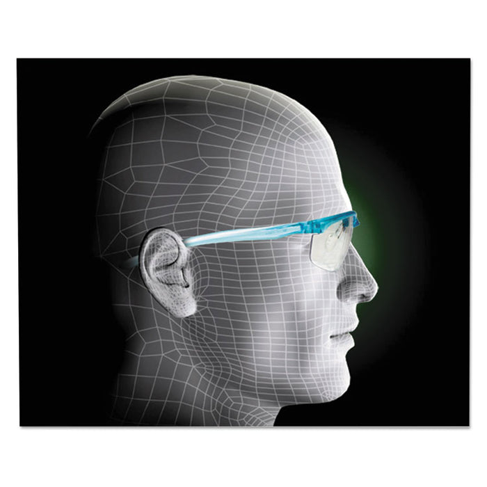 Refine 201 Safety Glasses, Half-frame, Clear AntiFog Lens, Teal Frame