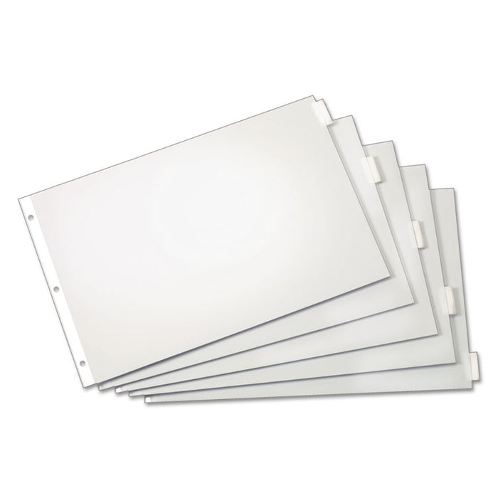 Paper Insertable Dividers, 5-Tab, 11 x 17, White, 1 Set