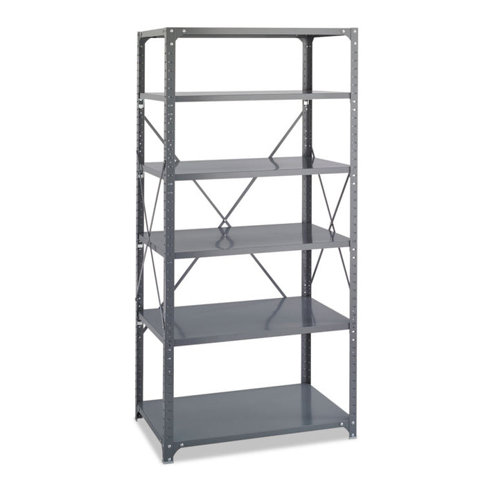 Commercial Steel Shelving Unit, Six-Shelf, 36w x 24d x 75h, Dark Gray