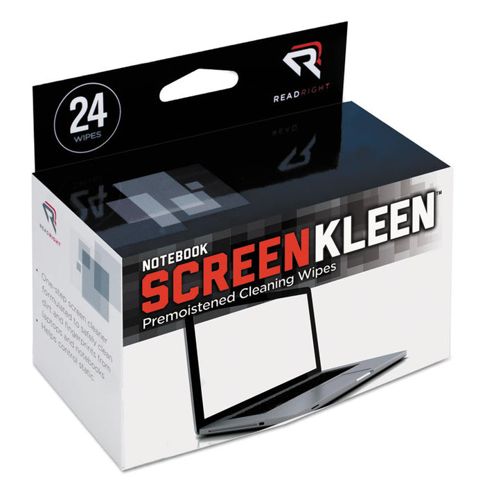 Notebook ScreenKleen Pads, Cloth, 7 x 5, White, 24/Box