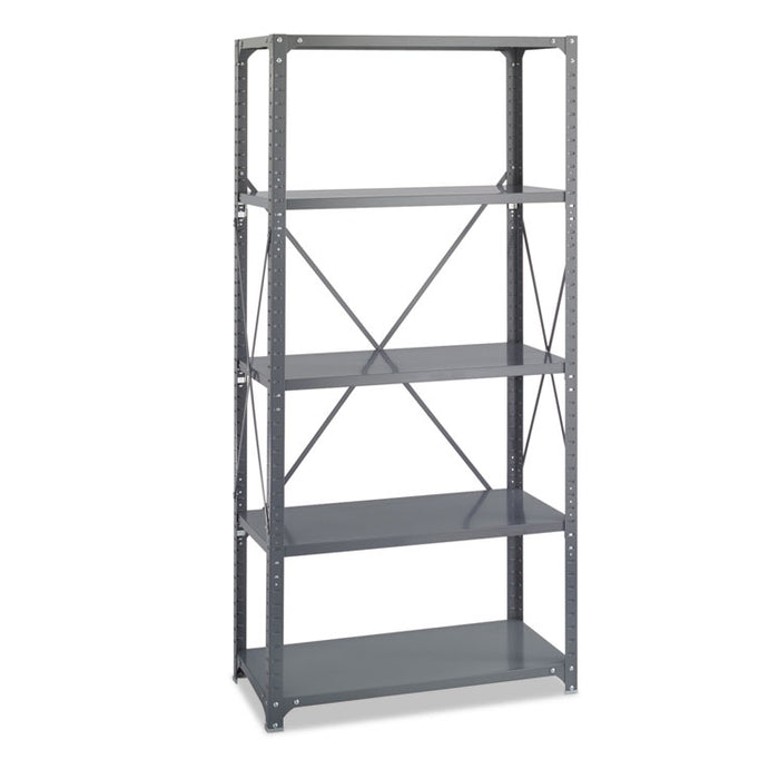Commercial Steel Shelving Unit, Five-Shelf, 36w x 18d x 75h, Dark Gray